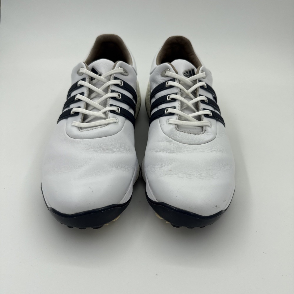 Adidas Tour 360 22 Boost Golf Shoes Mens 9.5 White Spiked Leather Waterproof